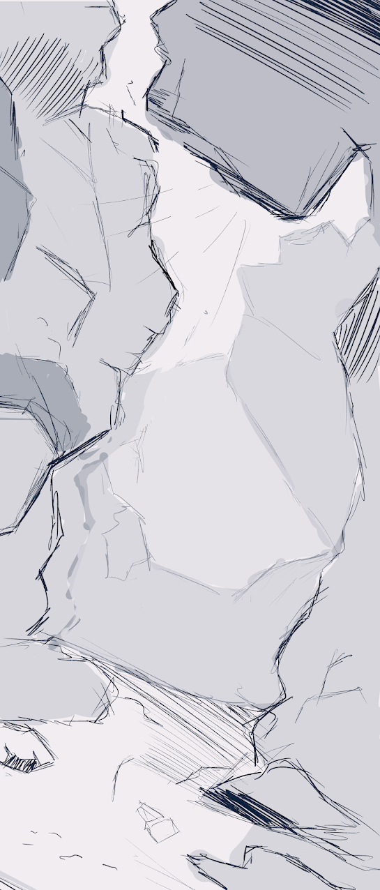 Underwater Cave Background Concept Sketch