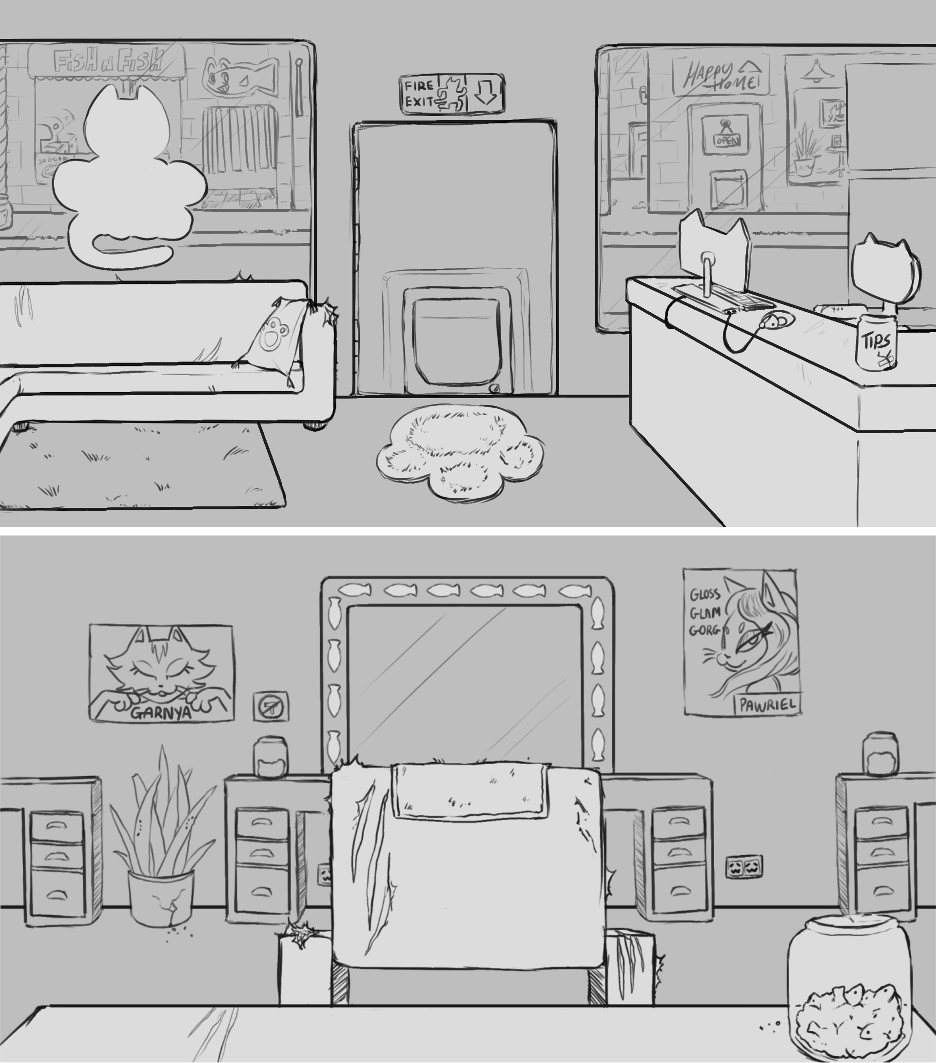 Illustrations by Megan Godbold - Backgrounds to Follow for Consistency