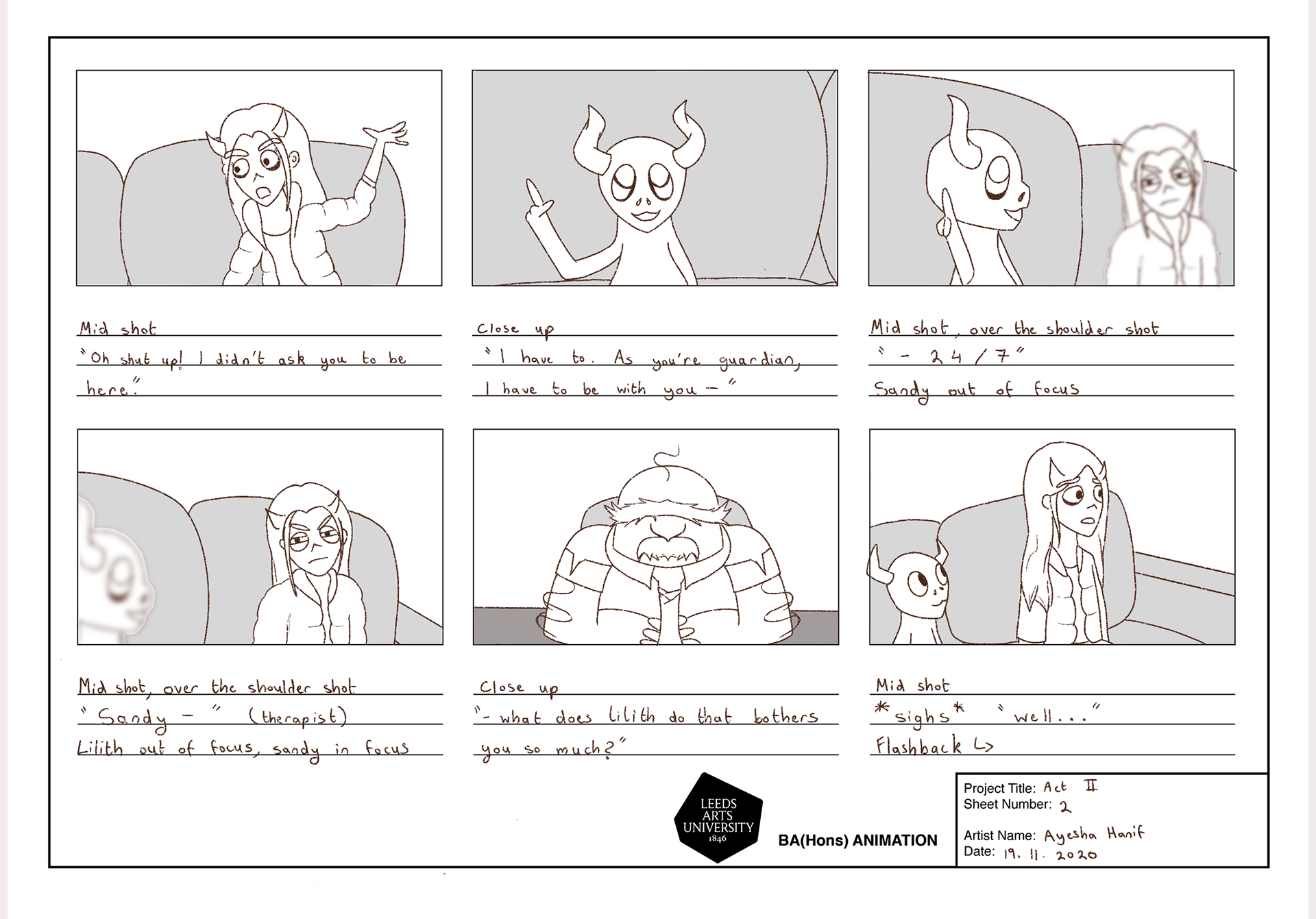 Storyboard for 'My Inner Demon' (2)