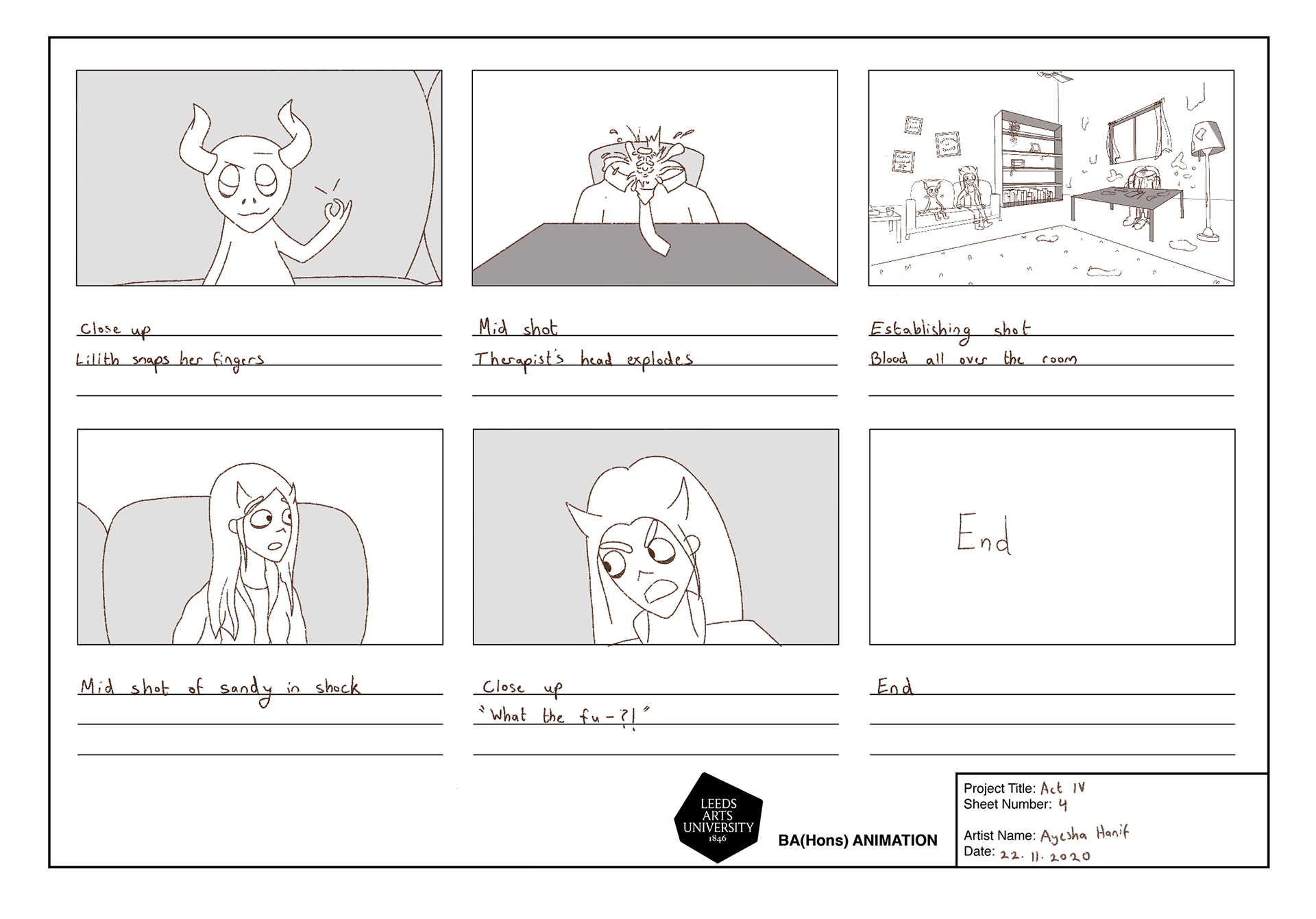Storyboard for 'My Inner Demon' (6)