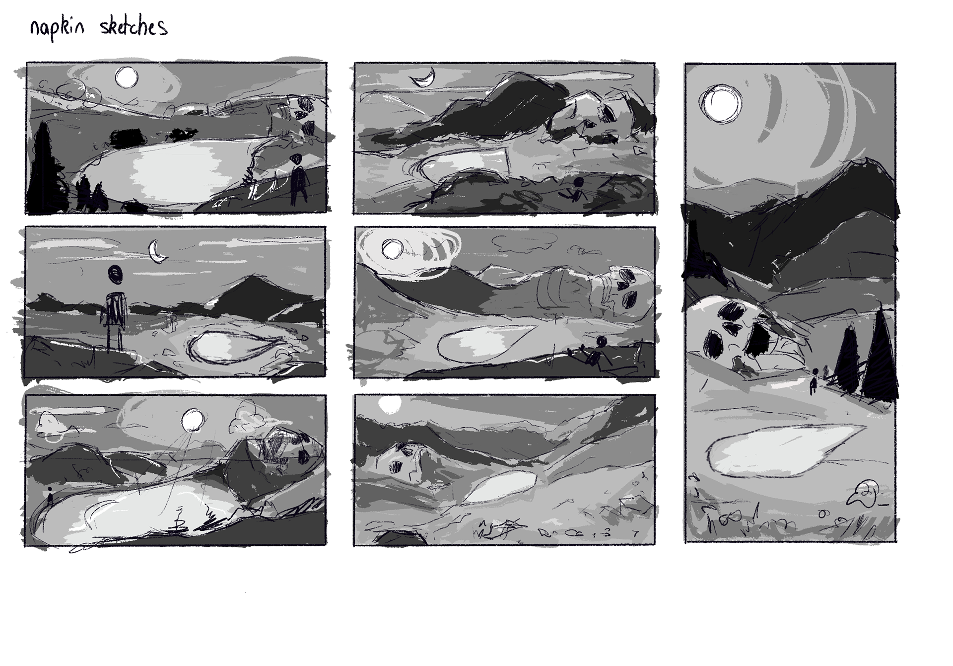 Napkin Sketches with Values