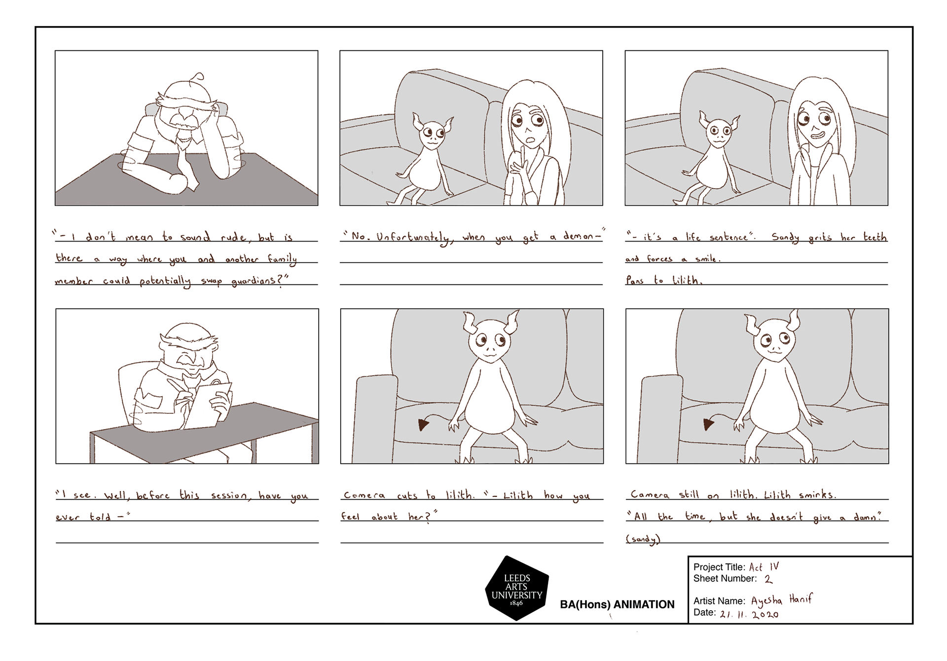 Storyboard for 'My Inner Demon' (4)