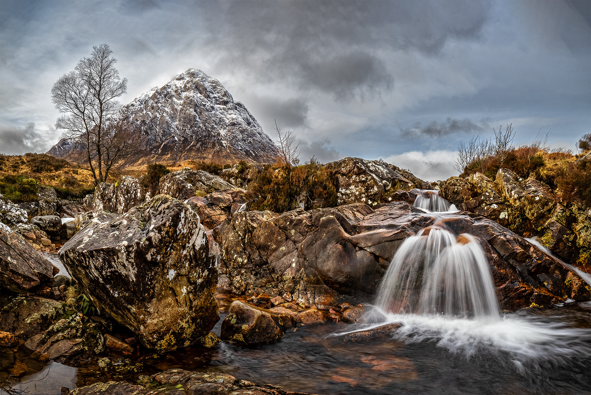 Coupall Falls and Buchaille Etive Mor