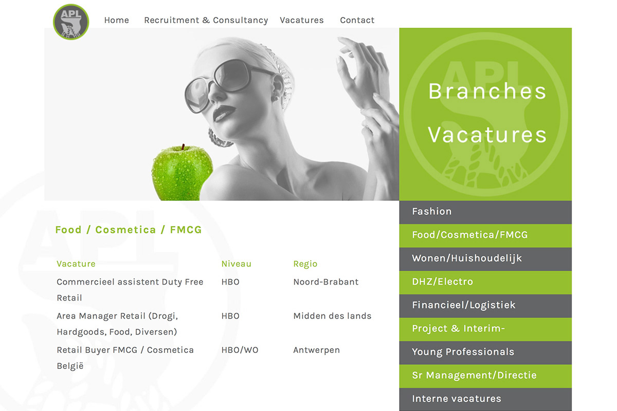 Rivca ontwerpt website APL