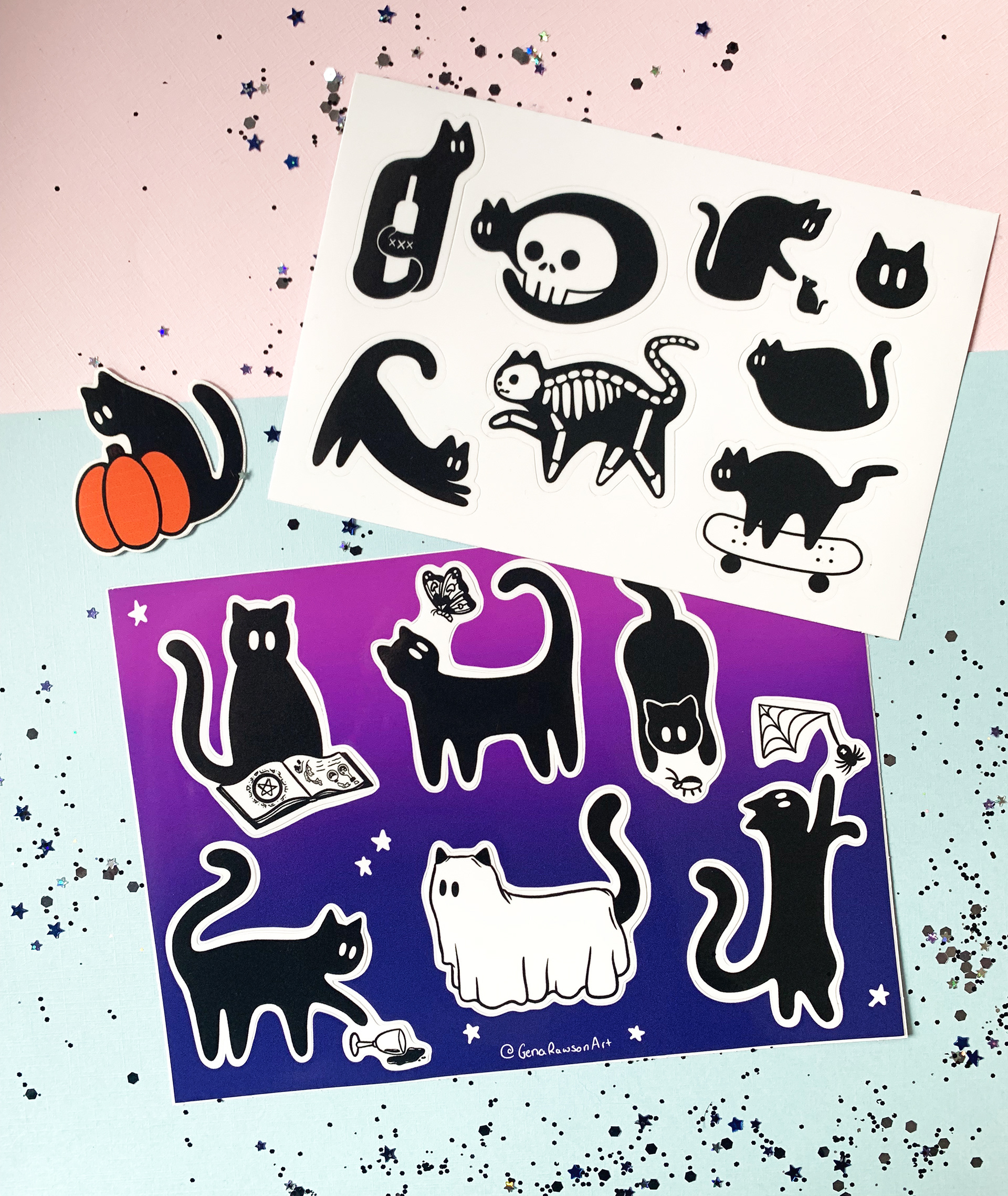 Black Cat Sticker Sheet