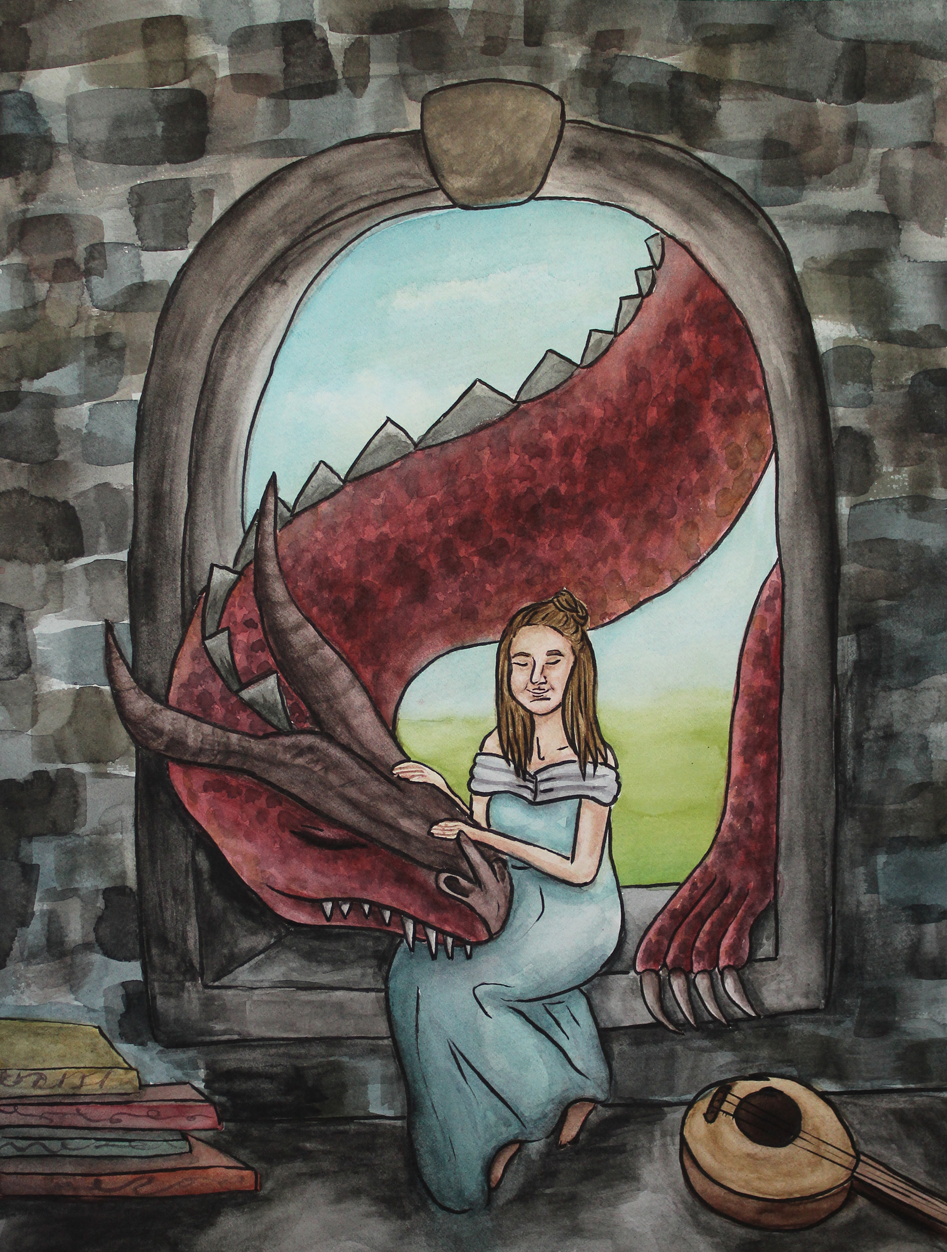 Dragon Watercolour Painting