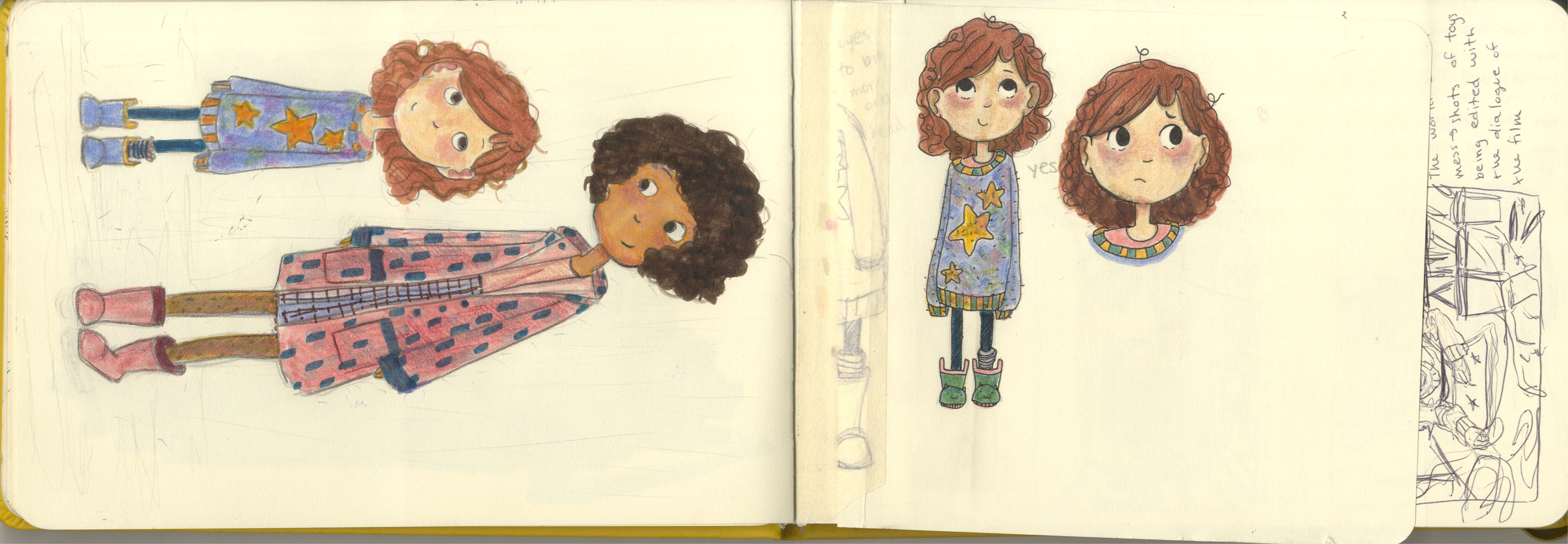 concept sketches for short film "Puddles."