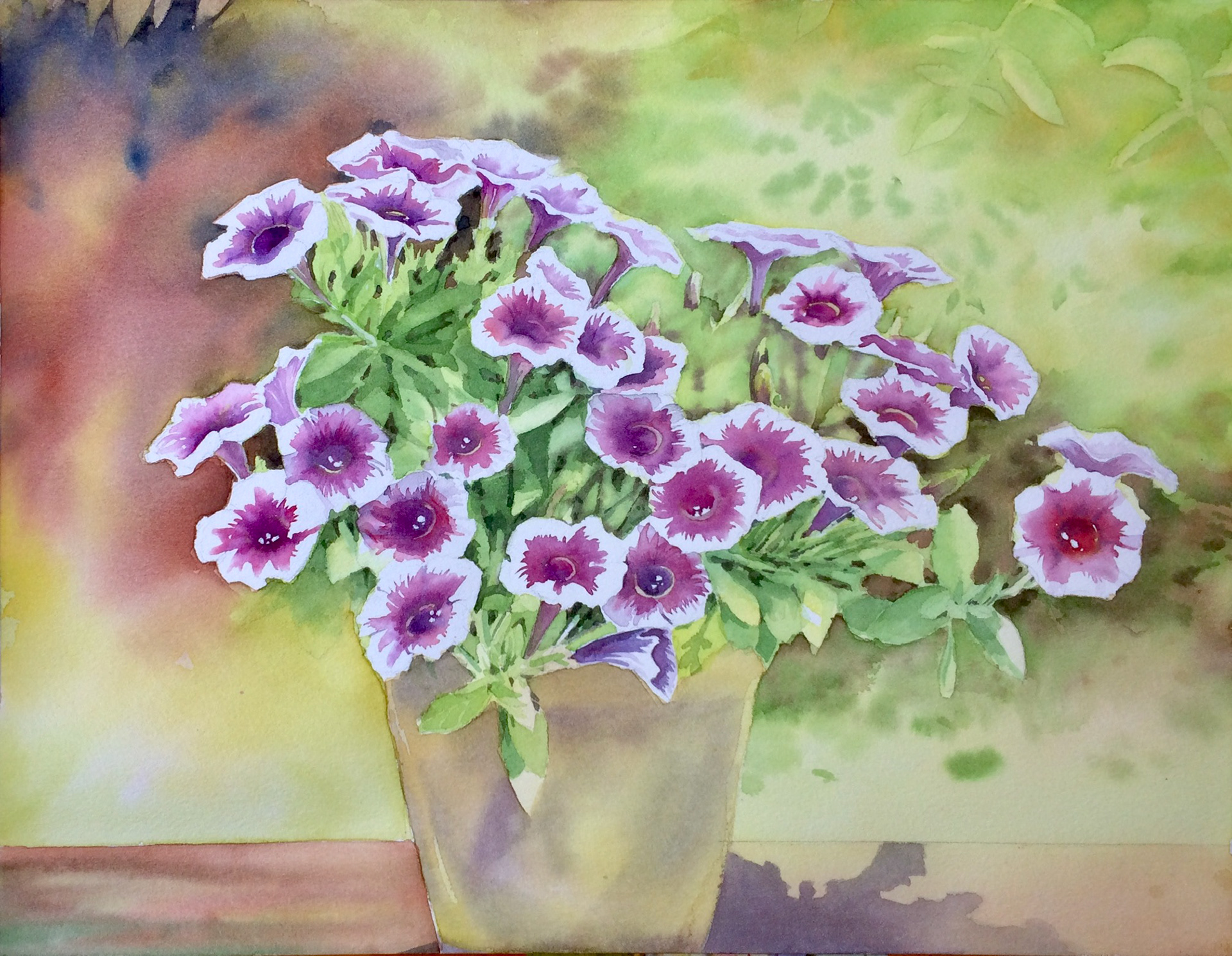 Petunia watercolor Andreasnuggsart