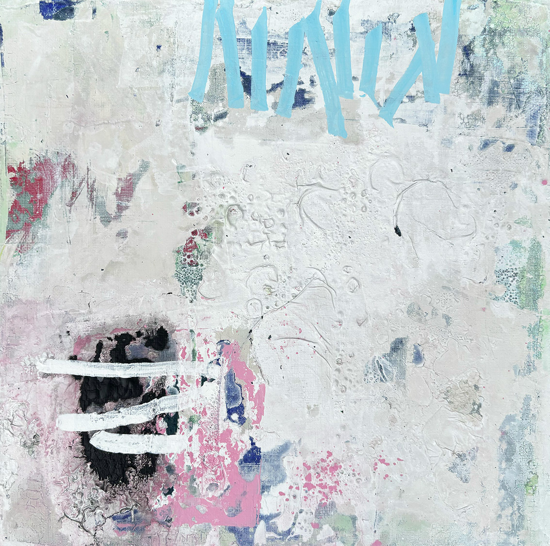 E/18 Acrylic on Canvas, Mixed Media, 2025, 29 x 29 x 3 cm | 11.42 x 11.42 x 1.18 in