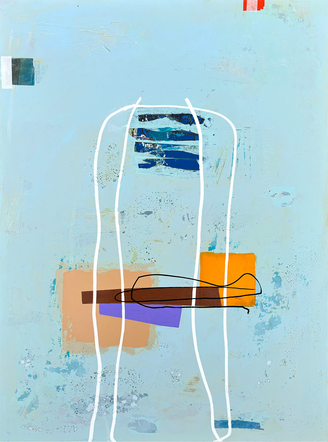 V07, Mixed Media, Acrylic and Tape on Canvas, 2025, 80 x 60 x 1.8 cm | 31,49 x 23,62 x 0.79 in