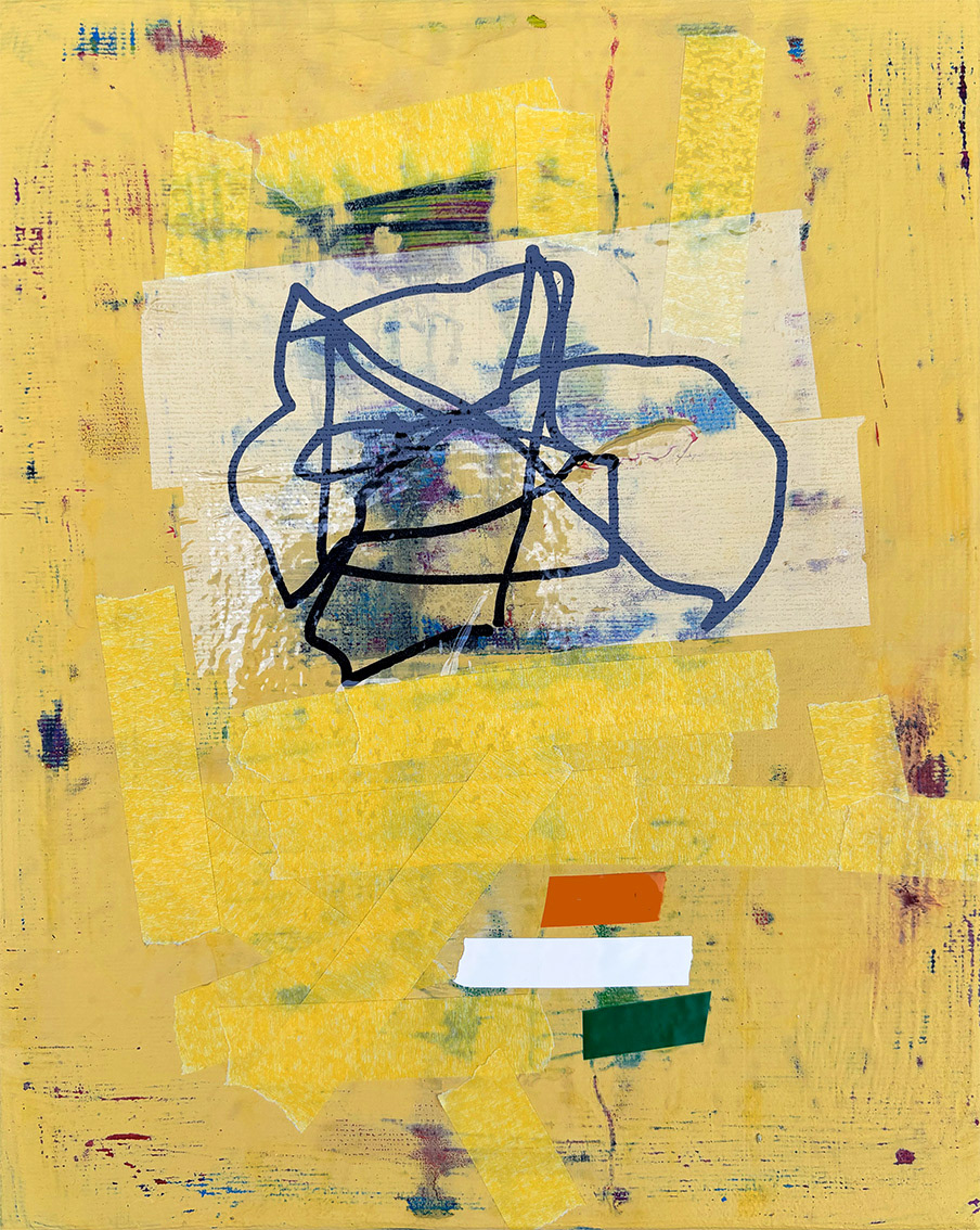 V11, Mixed Media, Acrylic and Tape on Canvas, 2026, 30 x 24 x 1.8 cm | 11,8 x 9,4 x 0.79 in