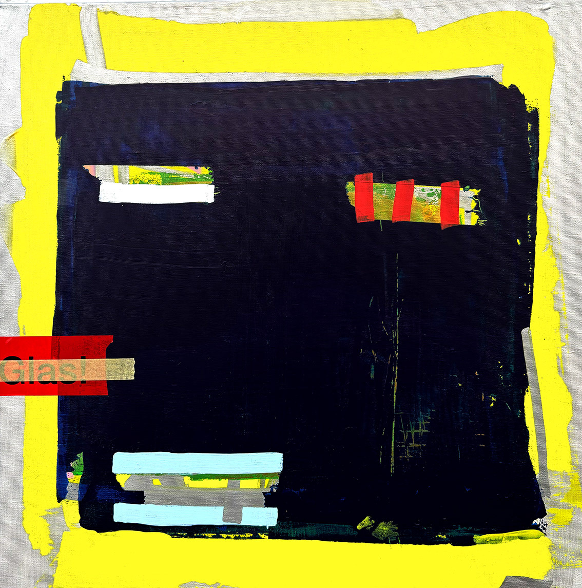 Face/08 Acrylic on Canvas, Mixed Media, 2025, 50 x 50 x 3 cm | 19.69 x 19.69 x 1.18 in