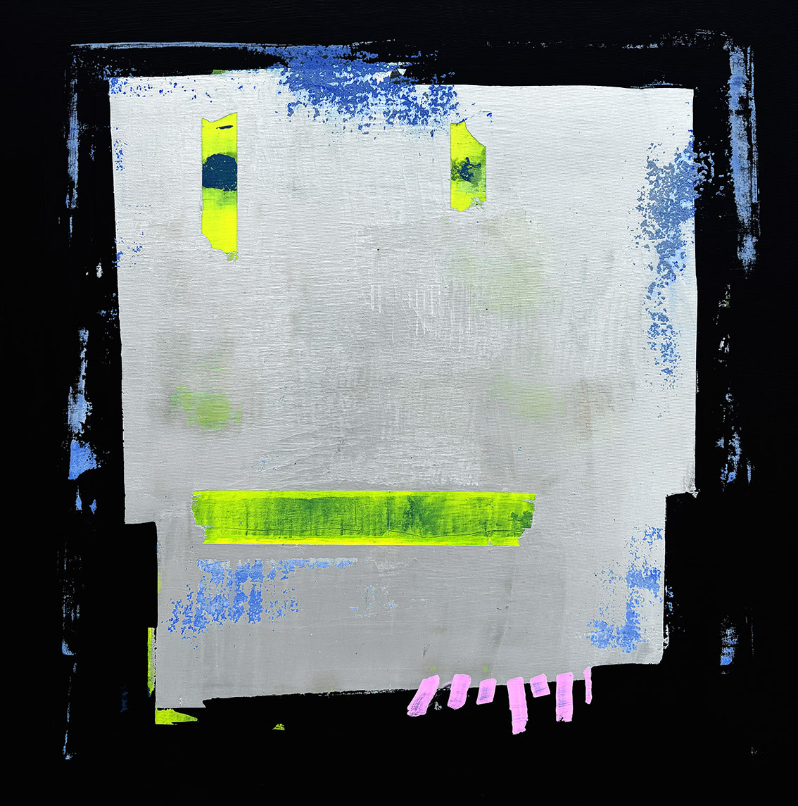 Face/03 Acrylic on Canvas, Mixed Media, 2025, 70 x 70 x 2 cm | 27.56 x 27.56 x 0.79 in