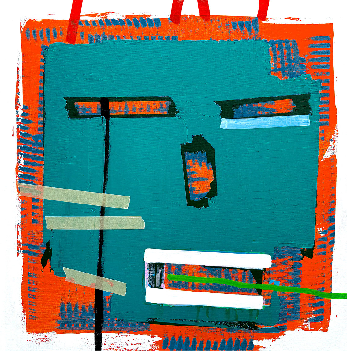 Face/10 Acrylic on Canvas, Mixed Media, 2025, 50 x 50 x 3 cm | 19.69 x 19.69 x 1.18 in