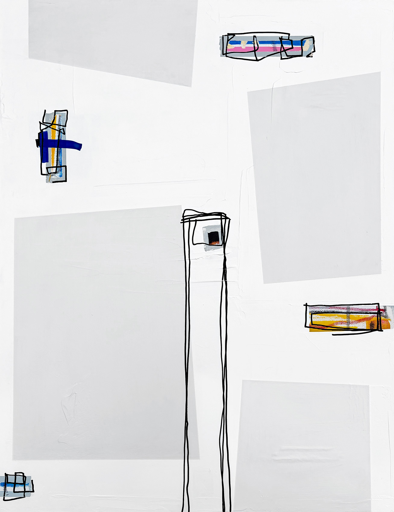 V16, Mixed Media, Acrylic and Tape on Canvas, 2026, 90 x 70 cm x 24 x 1.6 cm | 35,43 x 27,55 x 0.62 in