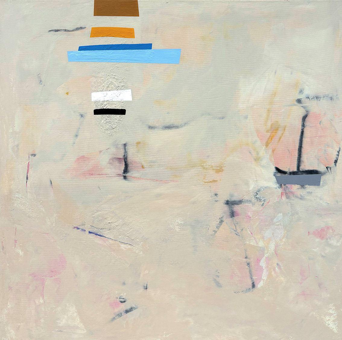 E/05 Acrylic on Canvas, Mixed Media, 2025, 100 x 100 x 4 cm | 39.37 x 39.37 x 1.57 in