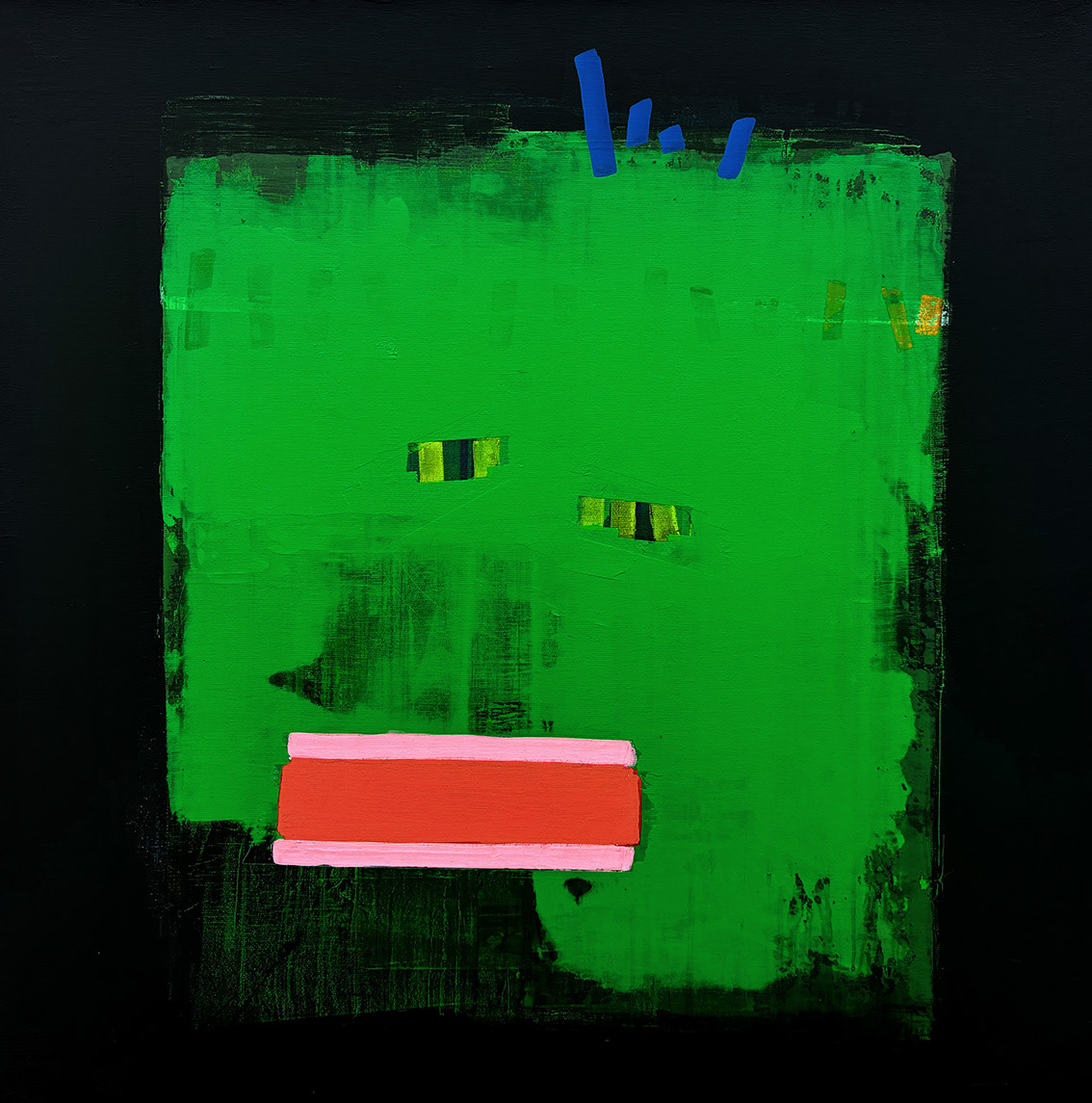 Face/04 Acrylic on Canvas, Mixed Media, 2025, 70 x 70 x 2 cm | 27.56 x 27.56 x 0.79 in