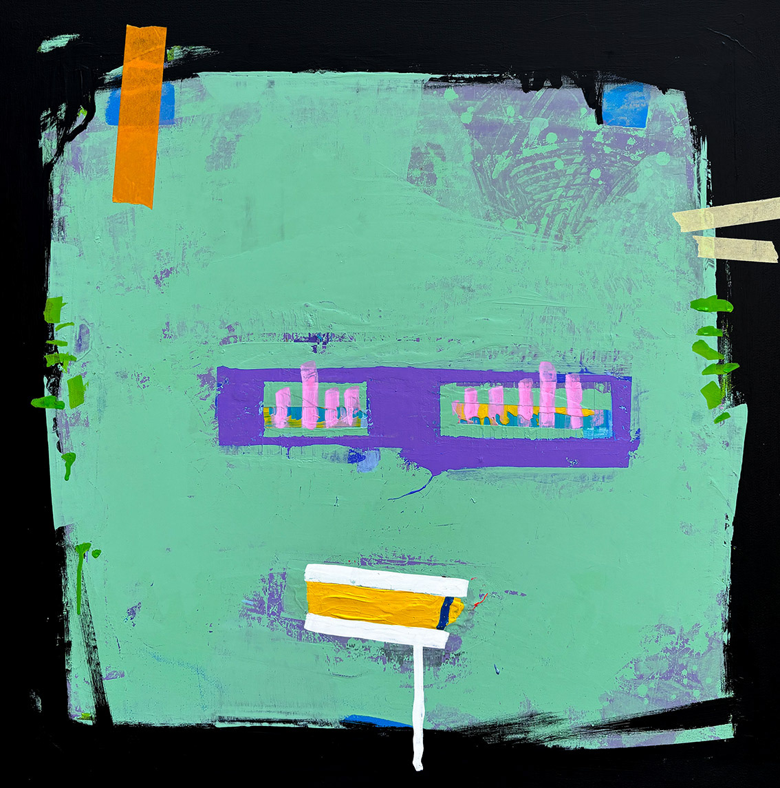 Face/07 Acrylic on Canvas, Mixed Media, 2025, 70 x 70 x 2 cm | 27.56 x 27.56 x 0.79 in