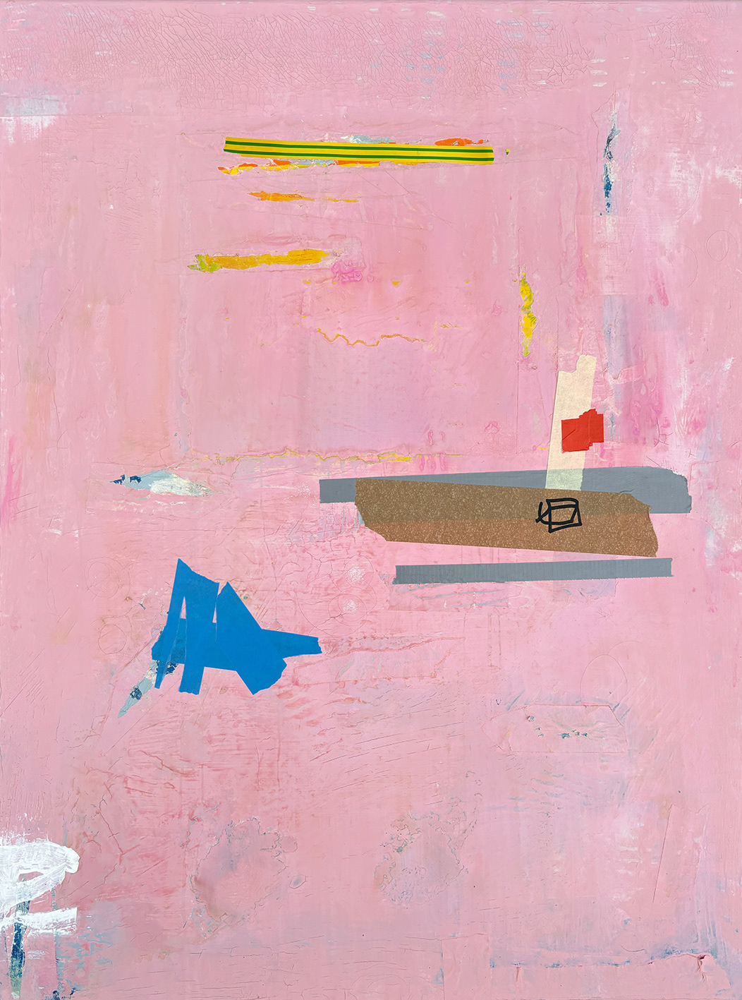 V06, Mixed Media, Acrylic and Tape on Canvas, 2025, 80 x 60 x 1.8 cm | 31,49 x 23,62 x 0.79 in