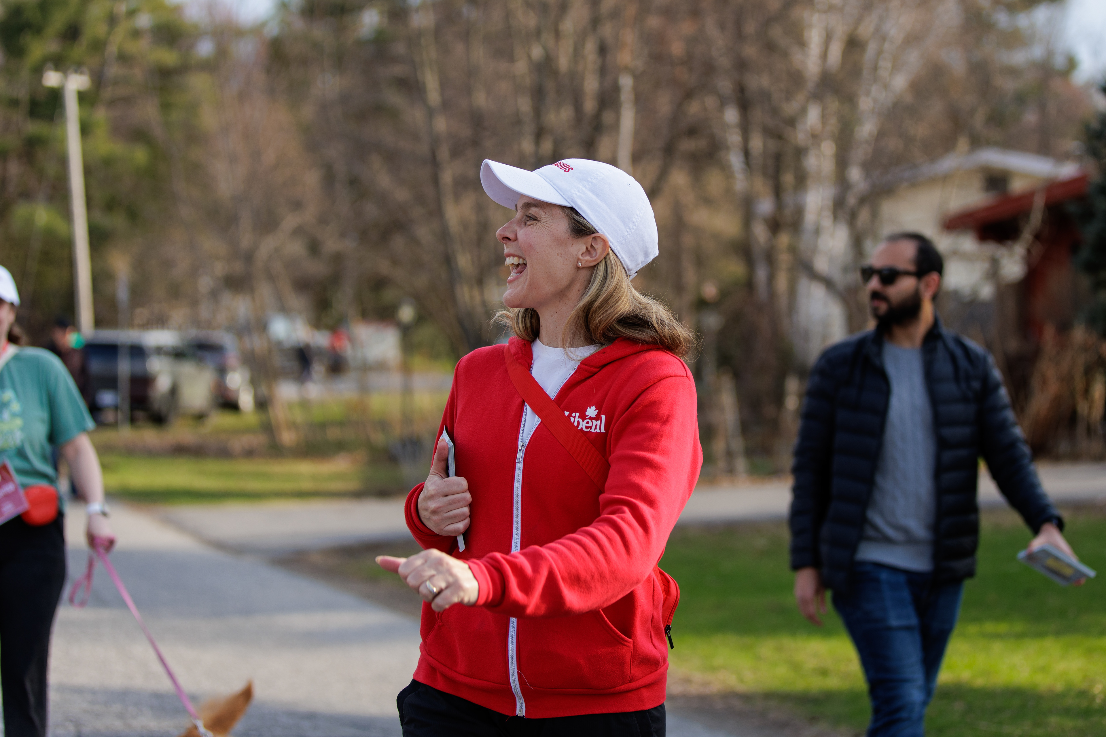 A neighbour shouted positive encouragement to Jenna as she walked along the street in Bells Corners, Ontario.