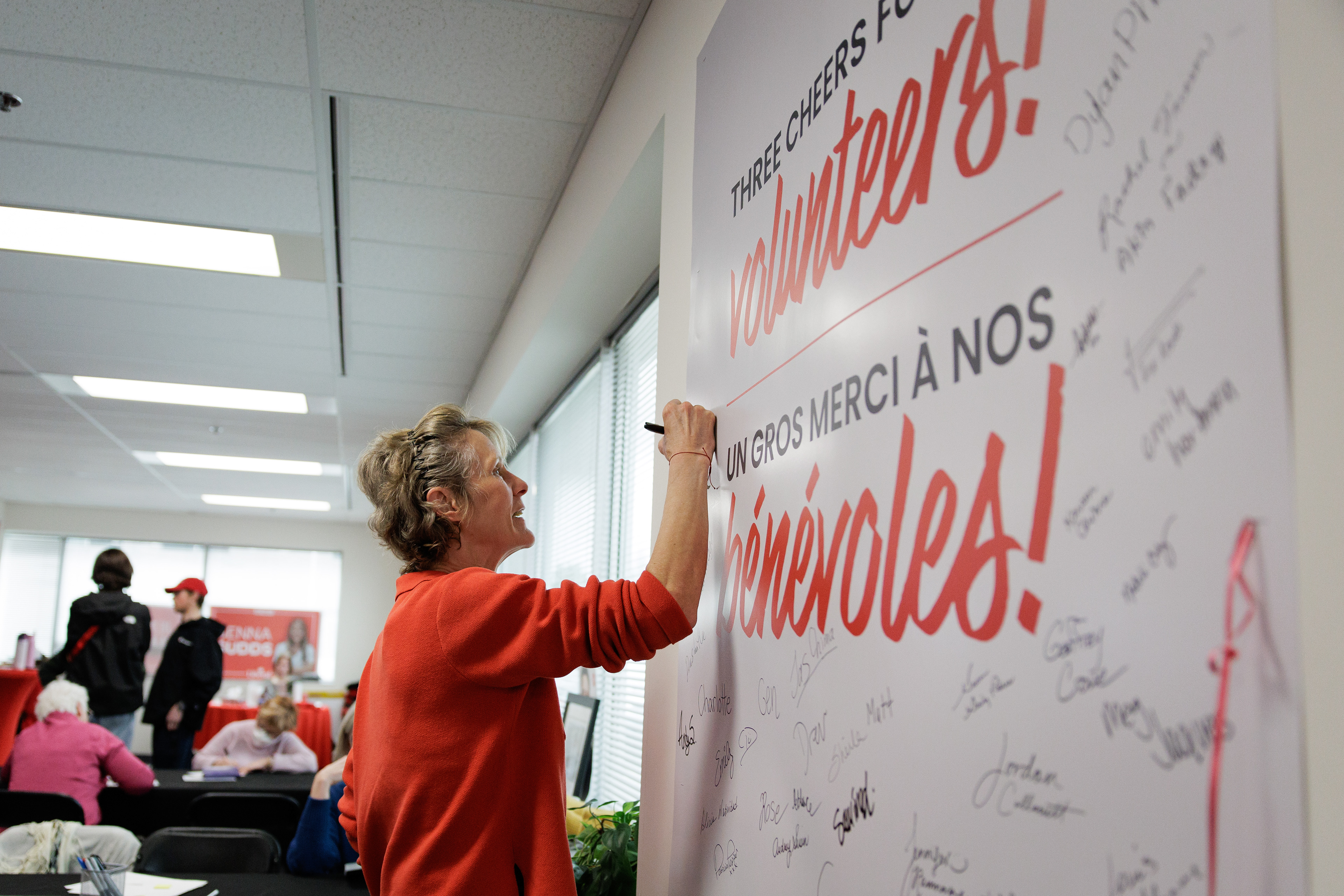 A visit to the campaign office from Mrs. Diana Fox Carney, spouse to the Prime Minister of Canada.