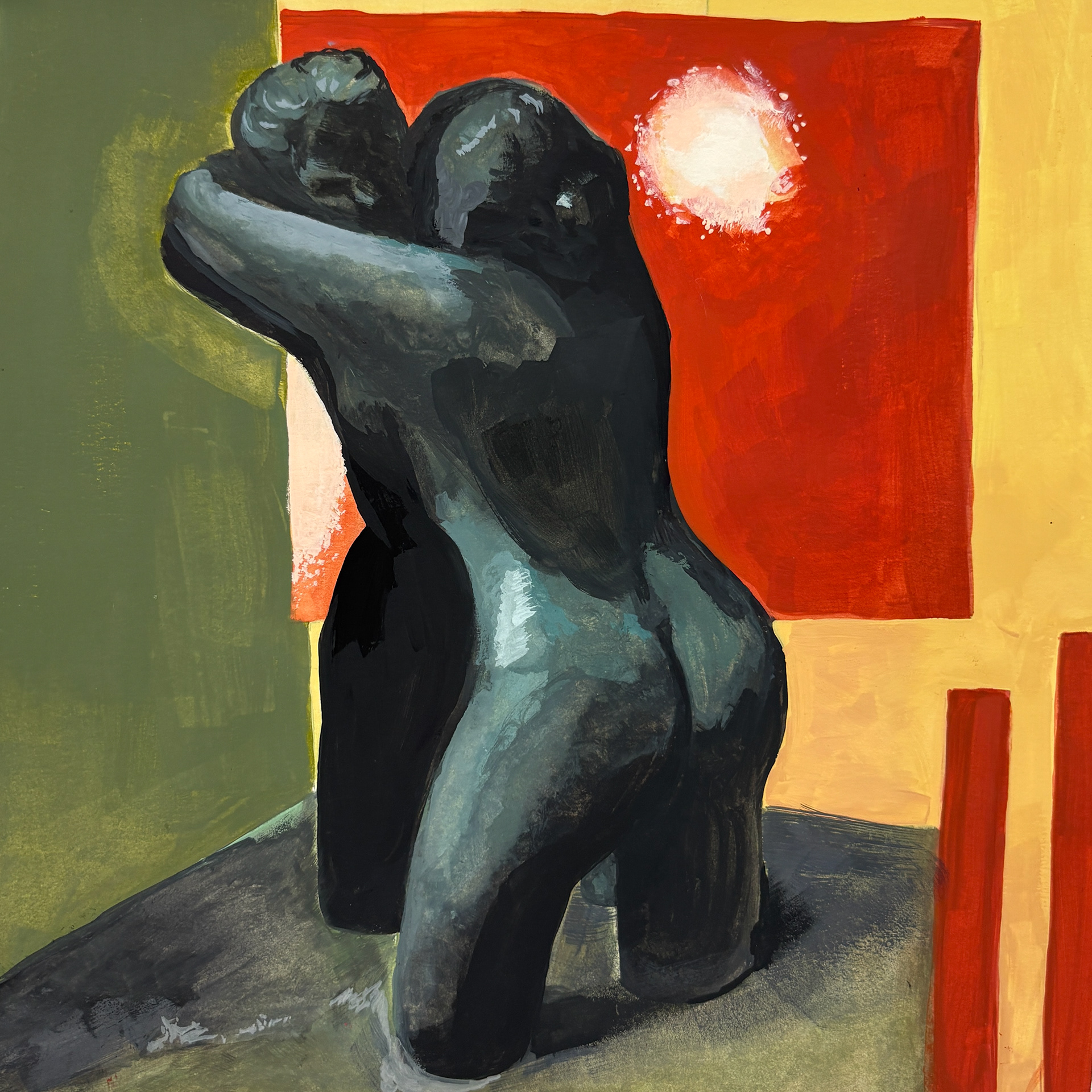 "Just 2 Girls" Gouache on paper, (2025)