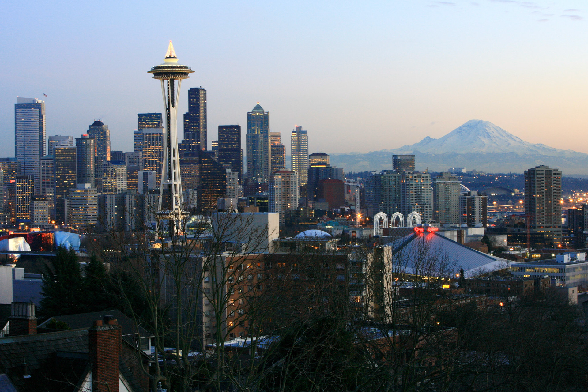 Seattle Skyline and Mt Ranier - Seattle, WA