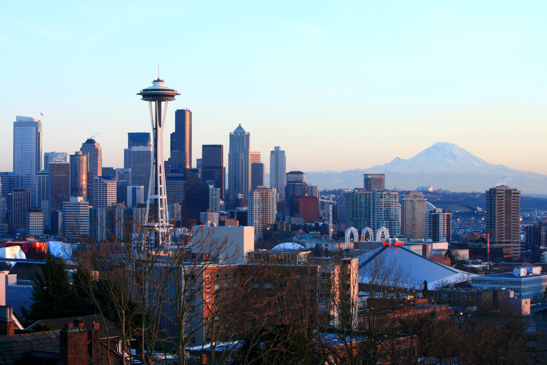 Seattle Skyline and Mt Ranier - Seattle, WA