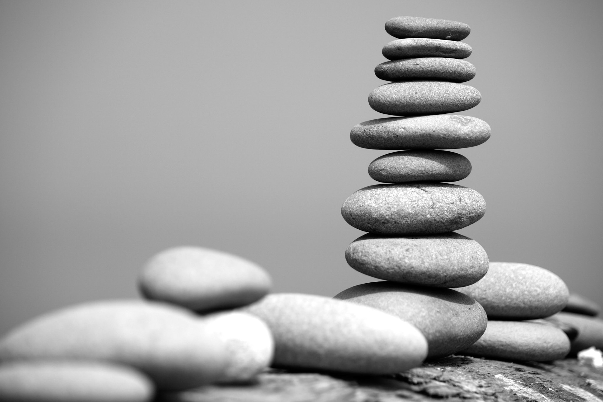 Stacked Rocks on Log - Dungeness Spit - Sequim, WA