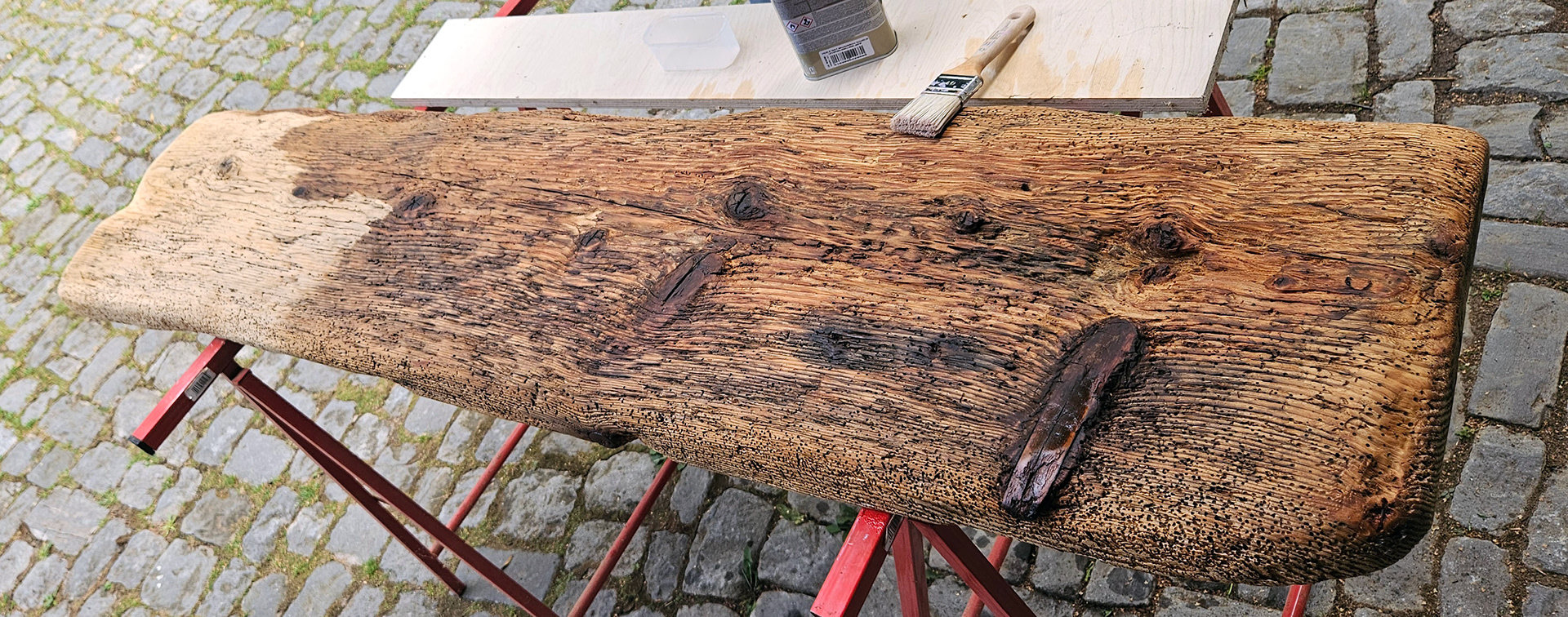Oiling Refurbished Wood as a Coat Rack