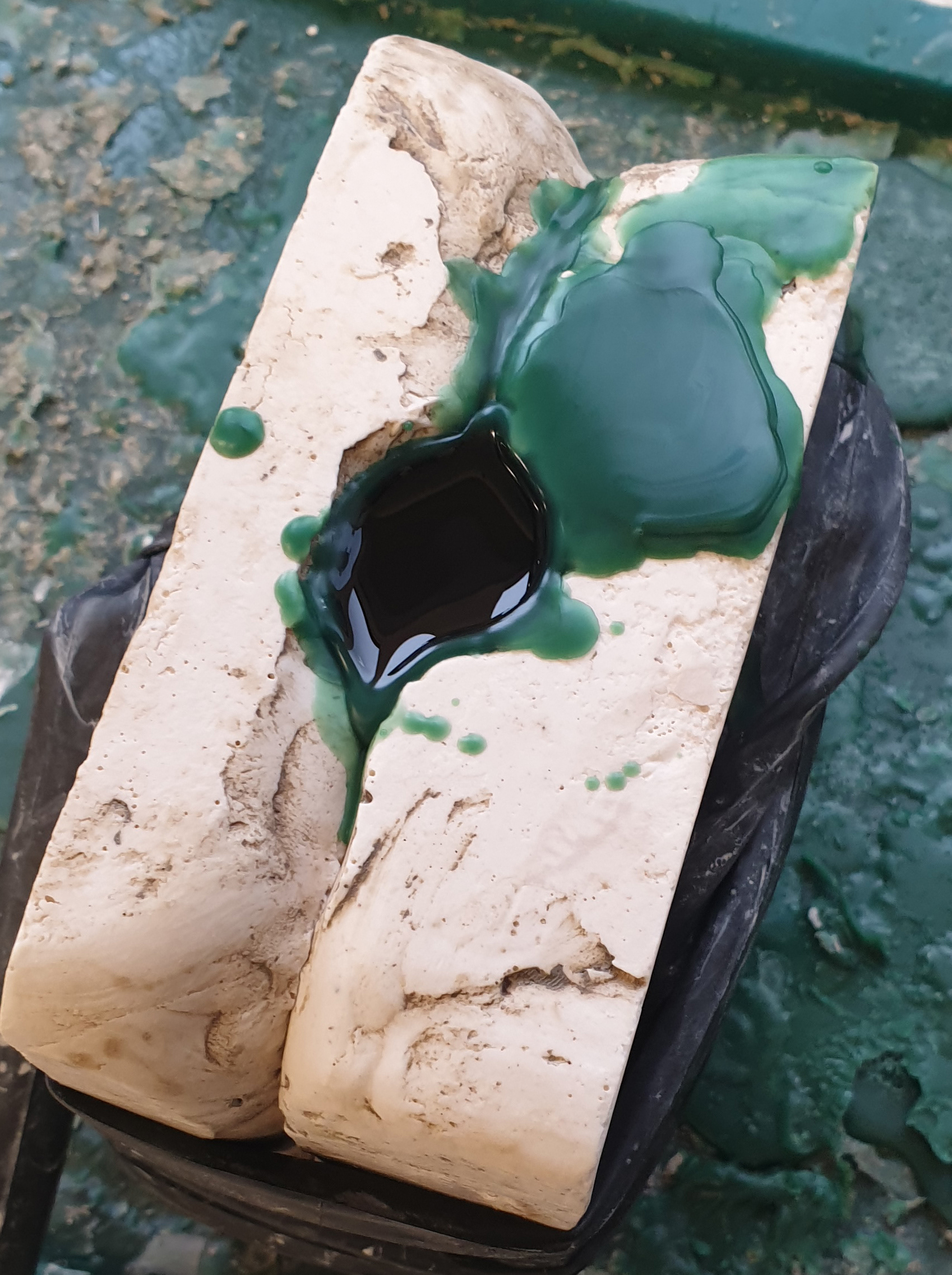 Casting the wax.