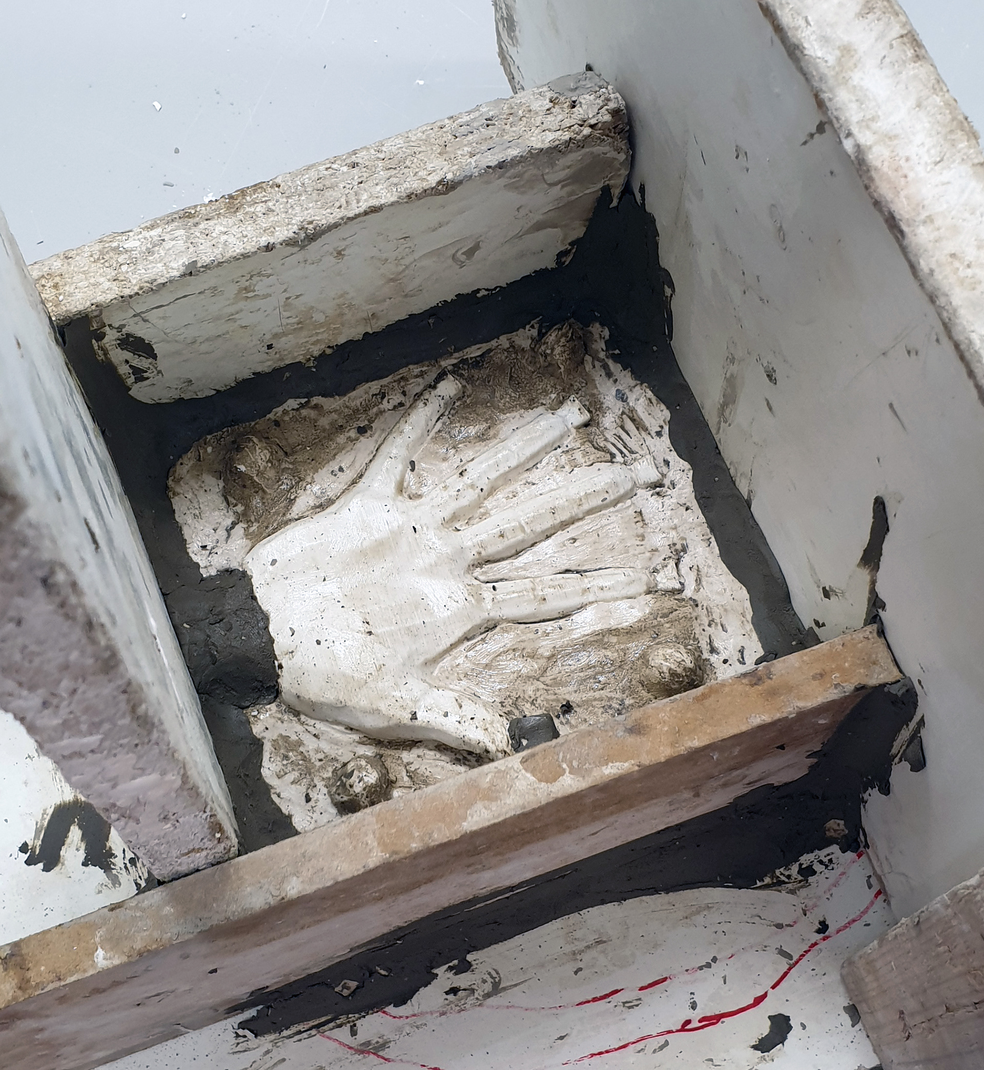Creating a 2 part plaster mold from the 3D print.