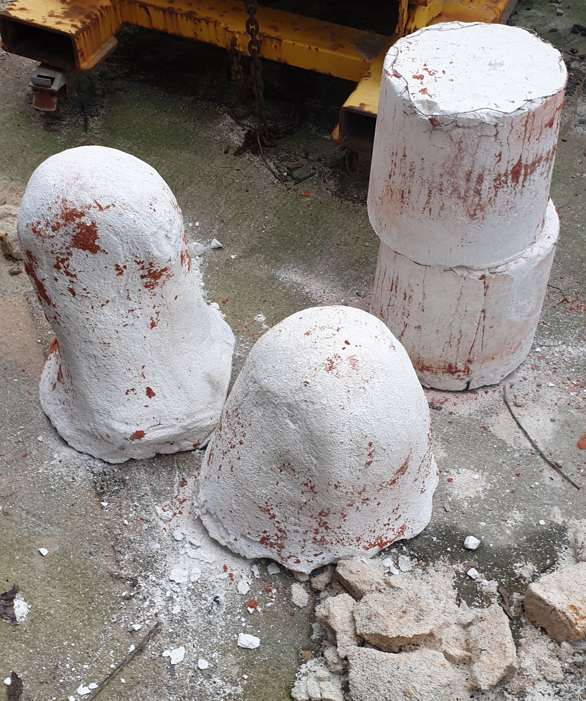 The molds, removed from the sand bed.