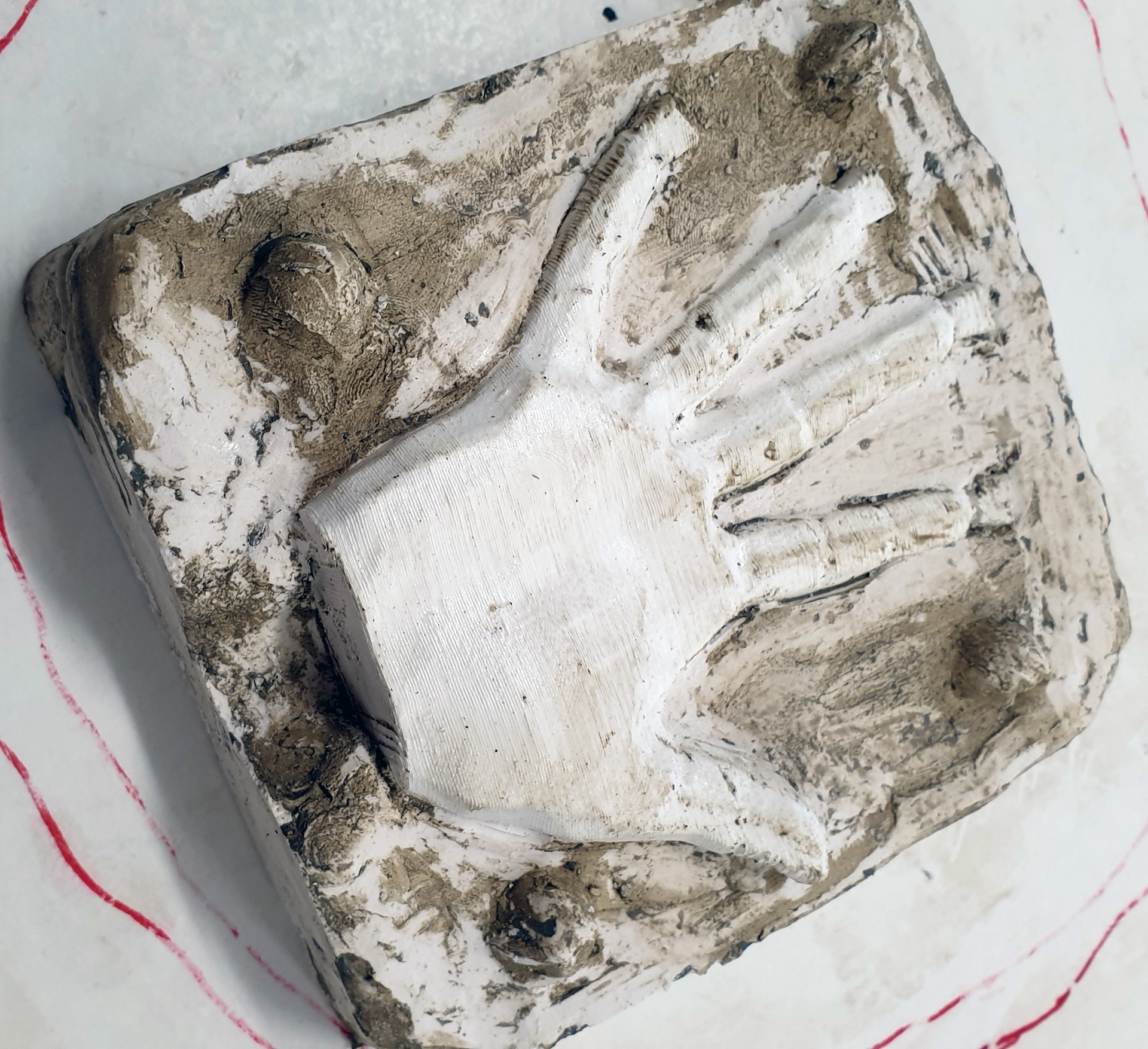 Creating a 2 part plaster mold from the 3D print.