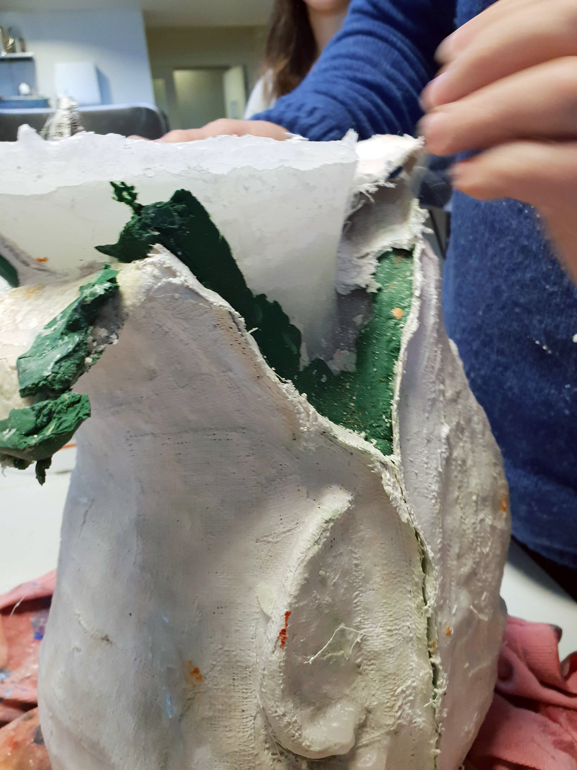 Removing the wax cast