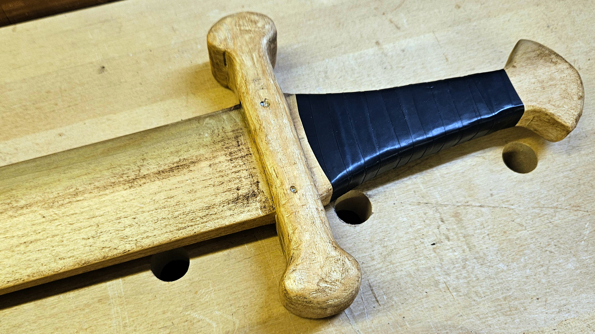 Detailing with oil/stain & taping handle