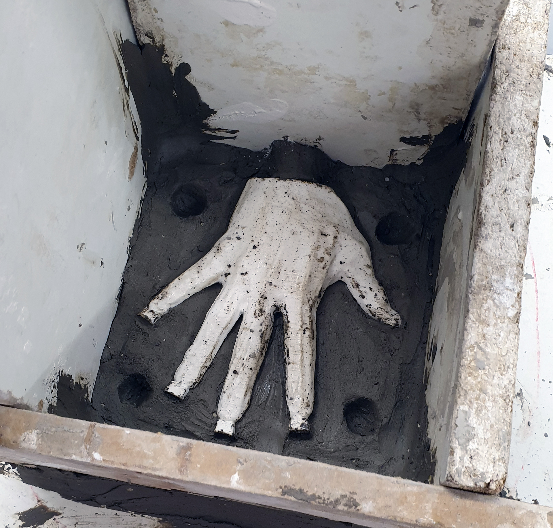 Creating a 2 part plaster mold from the 3D print.