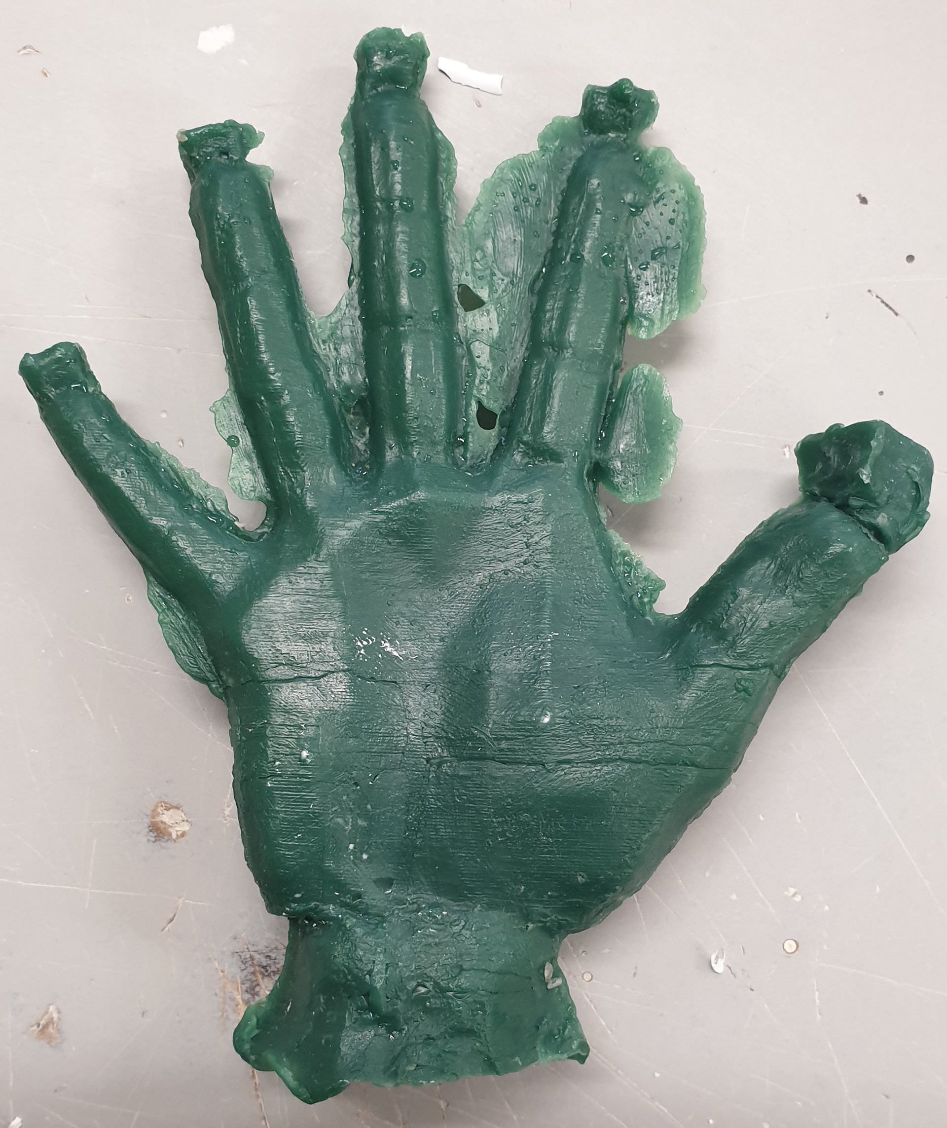 The wax cast when first taken out.