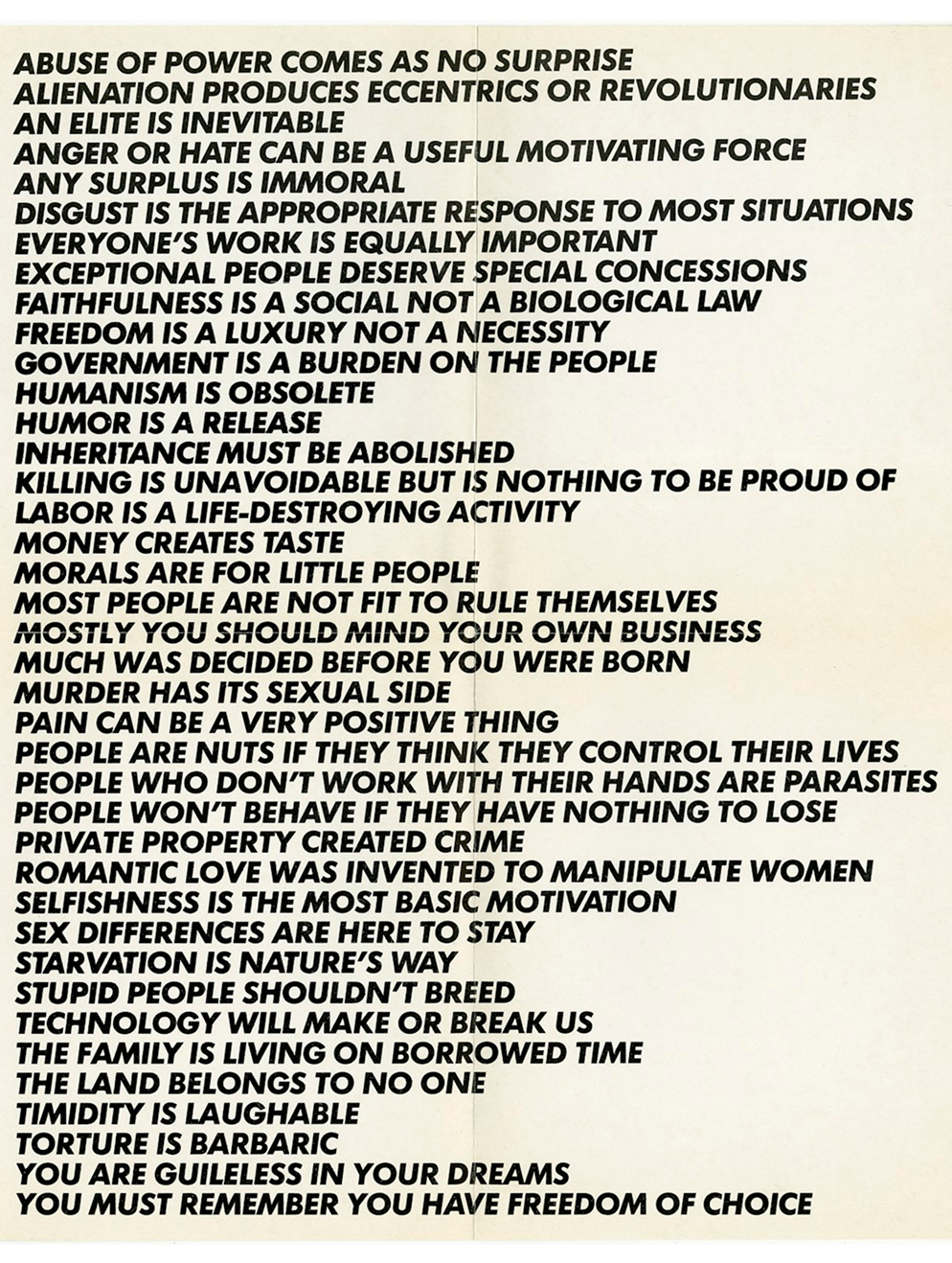 Jenny Holzer's Truisms that inspired this project.