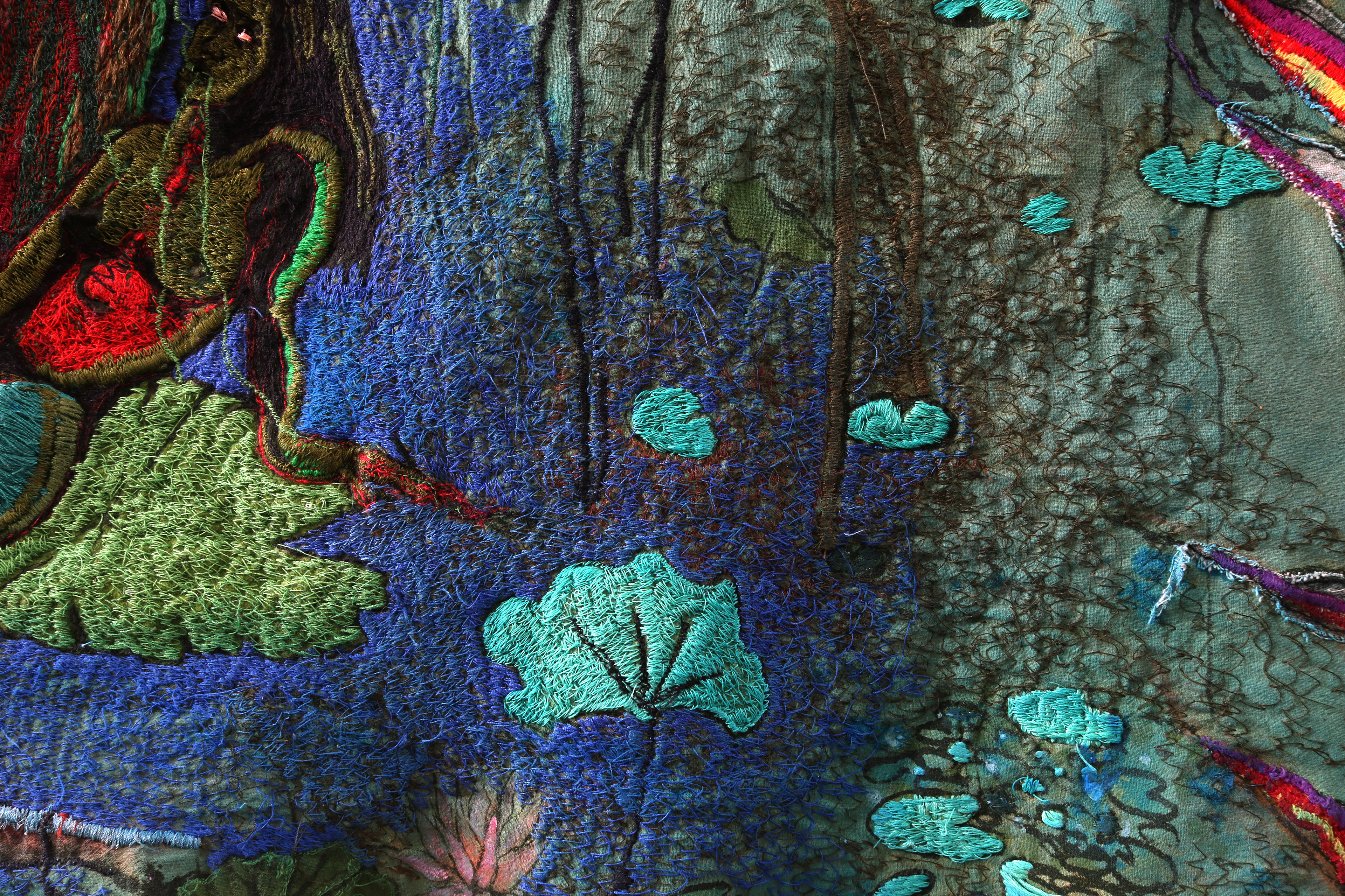 pond water and lily pads