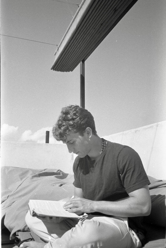 My dearest friend Daniel reading some poetry