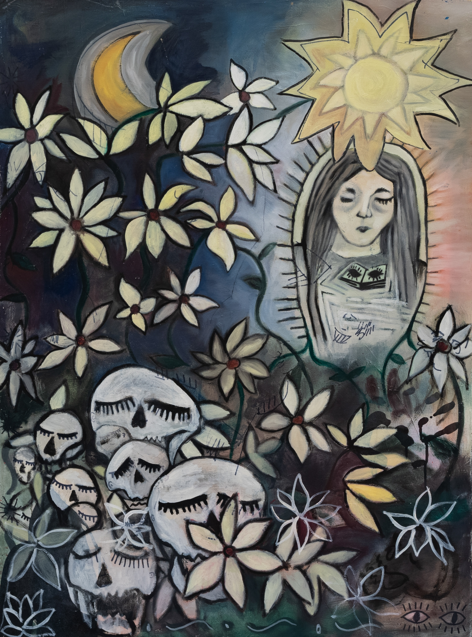 "Finding my flowers" 60" x 36"