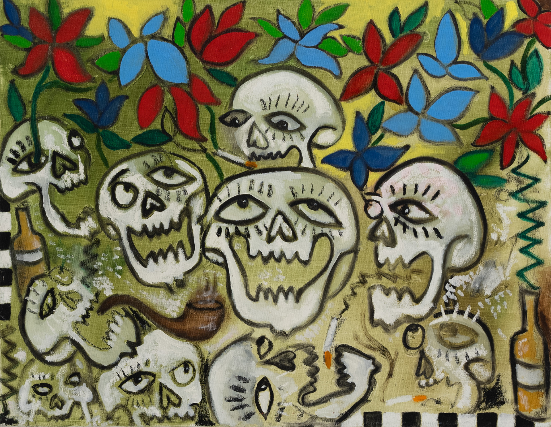"Mother's least favorite flower bed" 24" x 30"