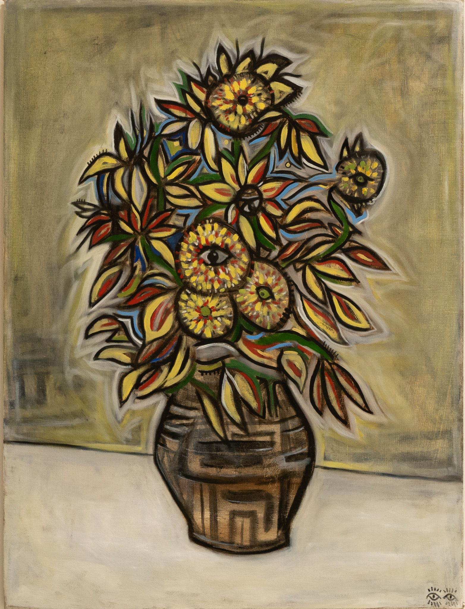 Van Gogh Sun Flower Rendition 66" x 40"