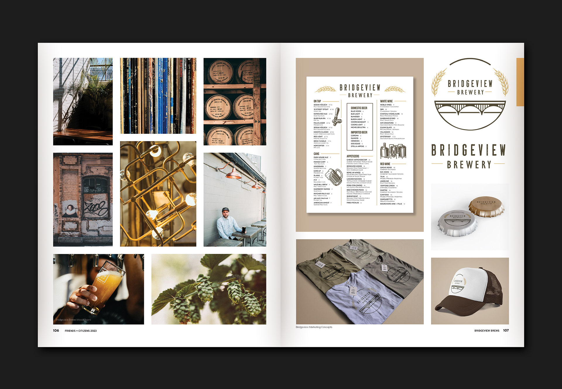 Bridgeview Brewery Interiors Mood Board + Marketing Concepts