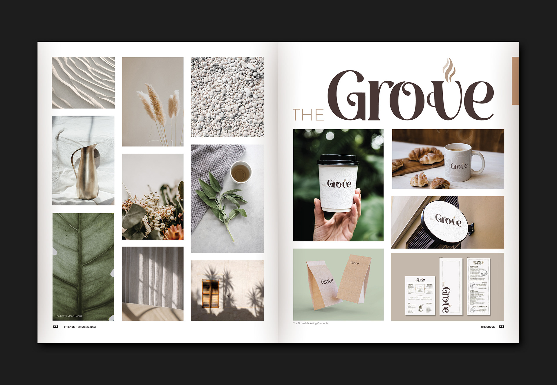 The Grove Interiors Mood Board + Marketing Concepts