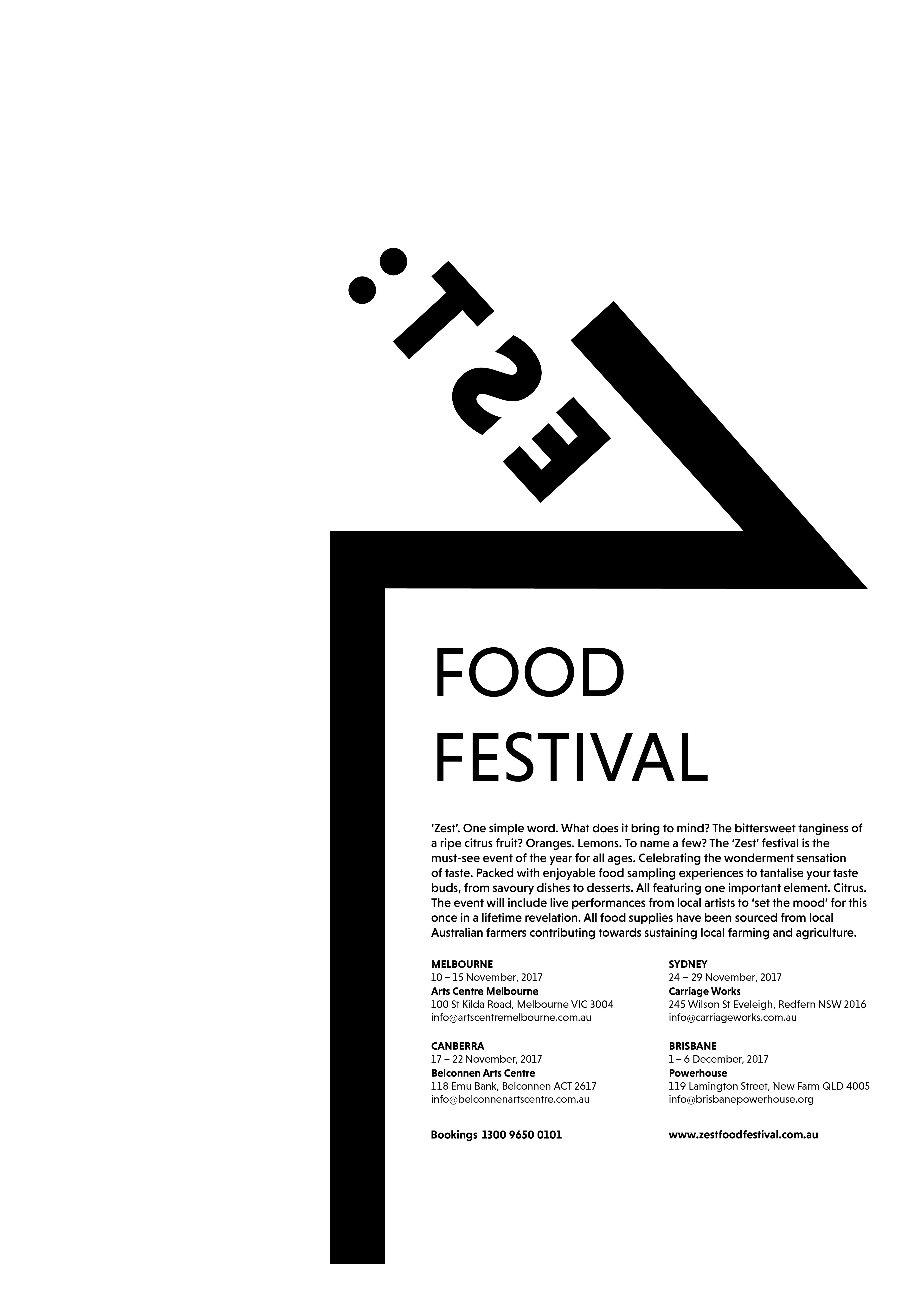 "Zest Food Festival" - Typographic Poster