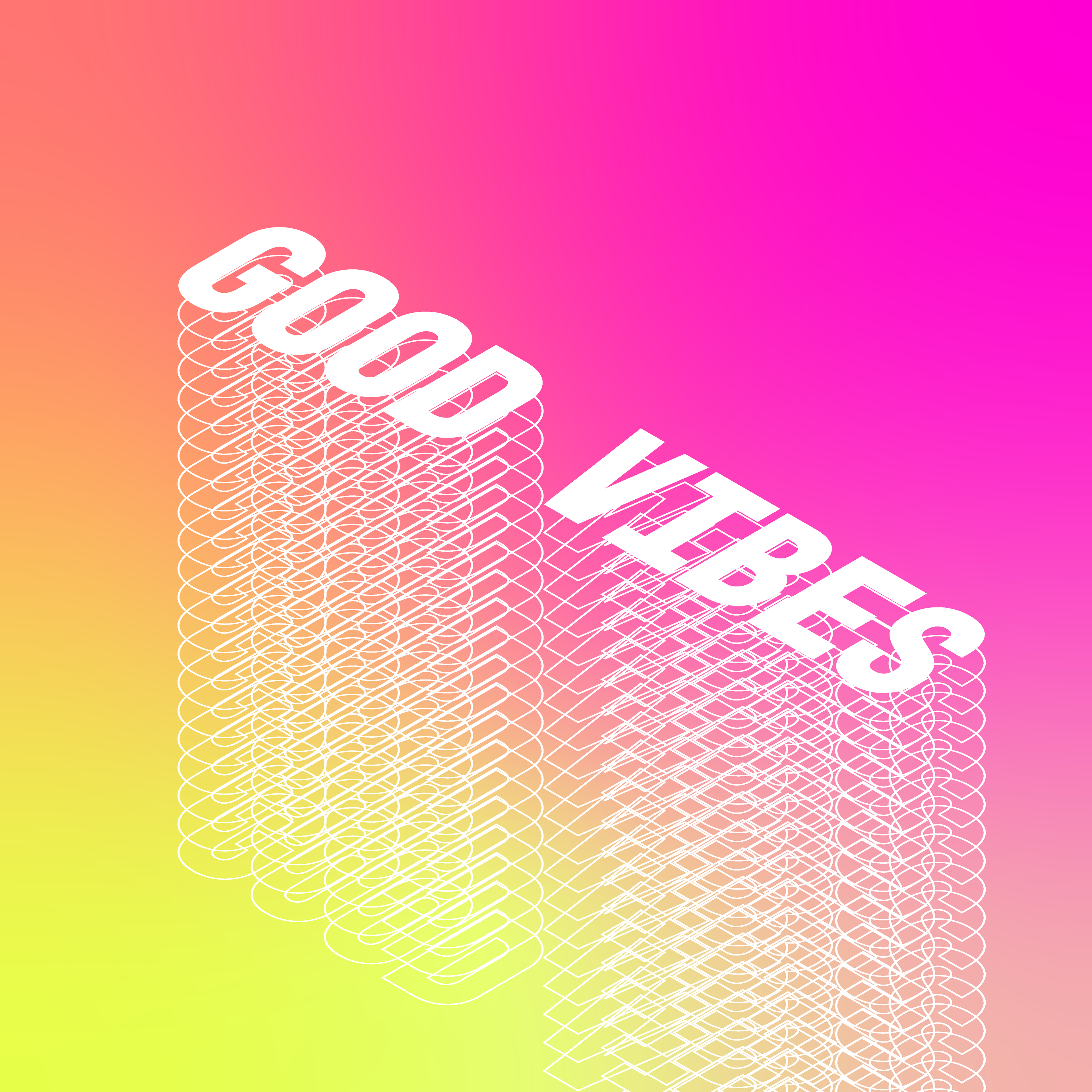 Good Vibes Isometric Typography Illustration Image