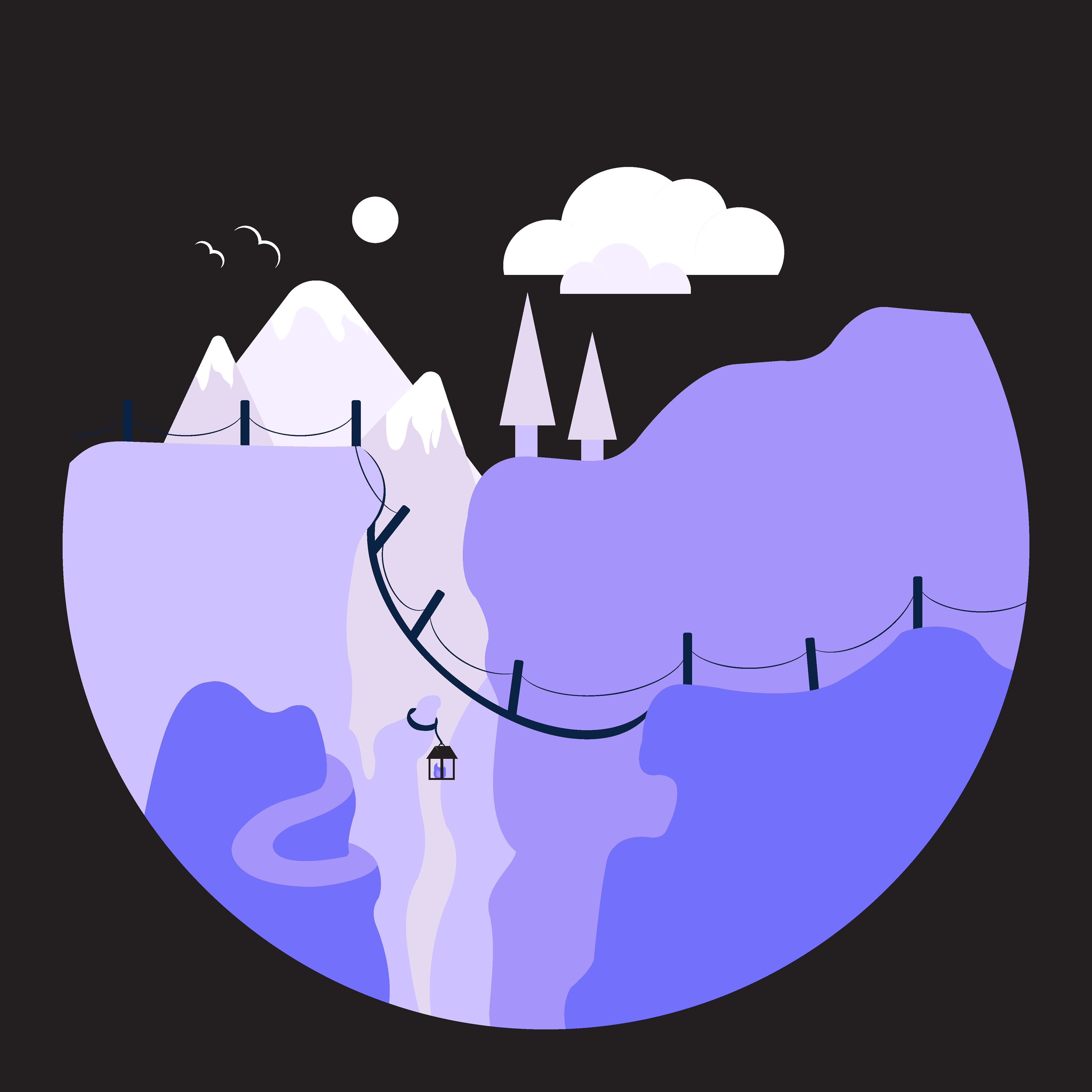 "Over Those Hills" - Mauve Variant