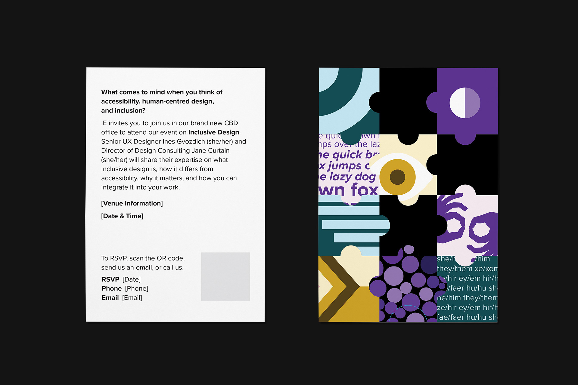 Series of Internal Artwork and Copy Proposals for Invitation - Style 03
